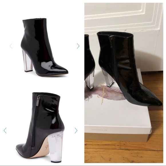 jessica simpson patent leather booties